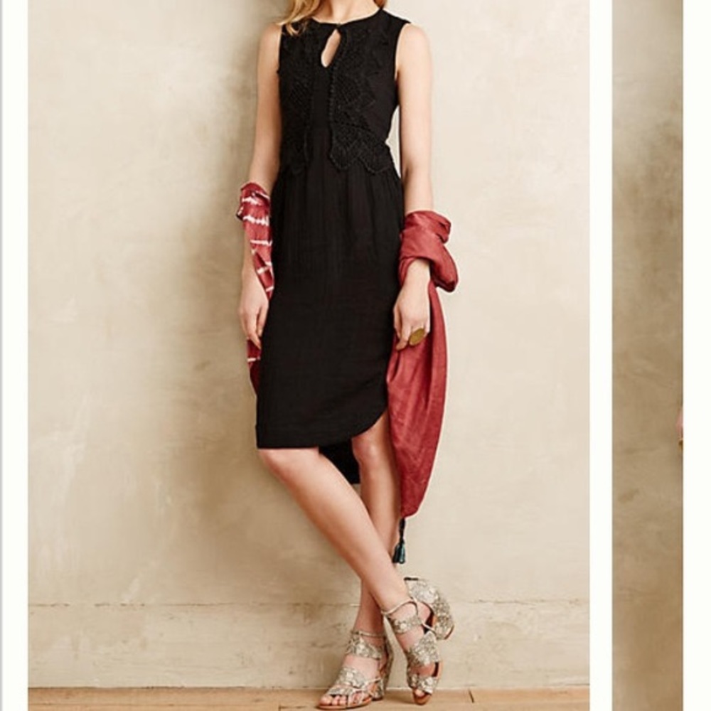 Gypsy 05 black riviera crochet gauze midi dress